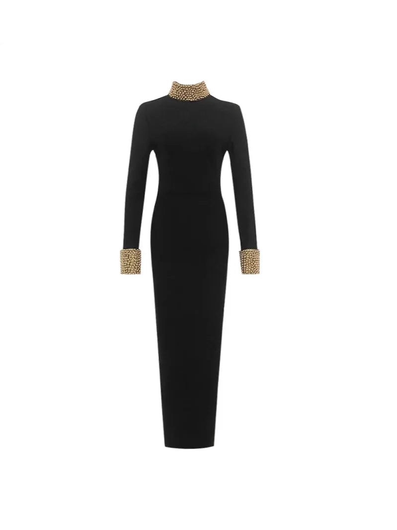 Solid Color Backless Slim Fit Cashmere Maxi Dress