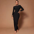 Solid Color Backless Slim Fit Cashmere Maxi Dress