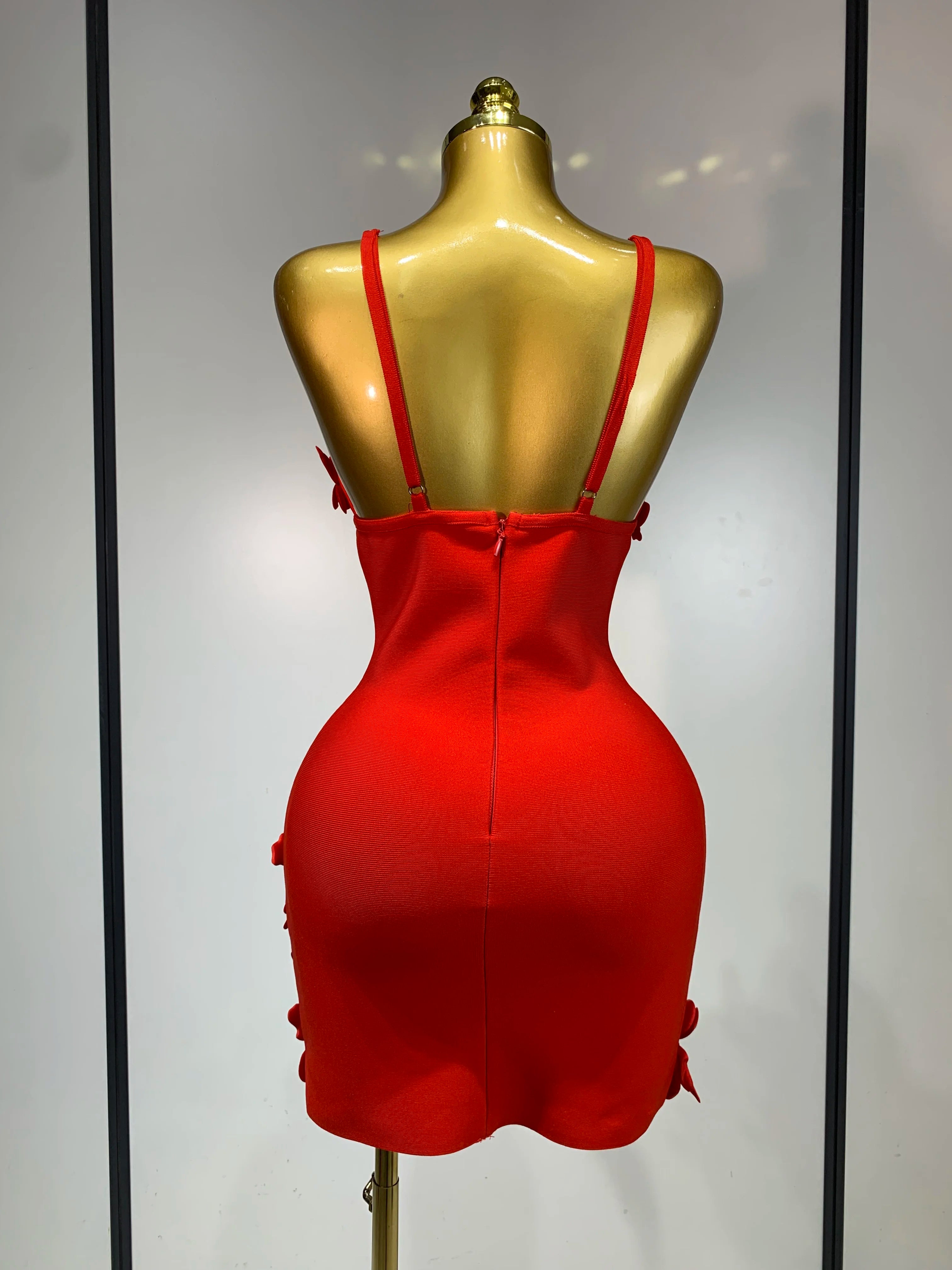 Floral Mini Bodycon Knitted Dress