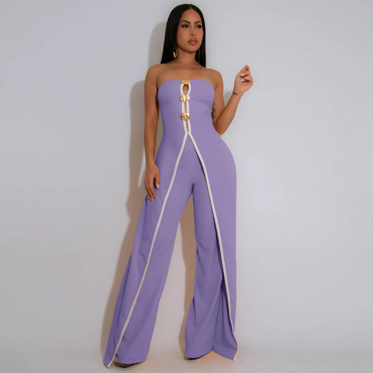 Elegant Summer Party Jumpsuit Strapless Two-Piece