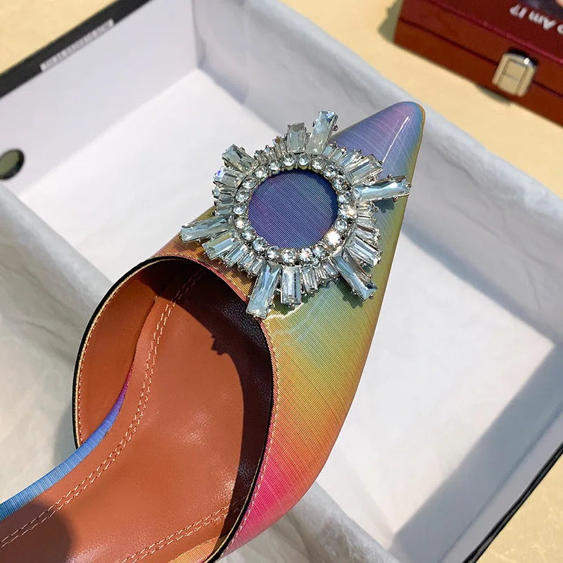 Luxury Rhinestone Kitten Slingback Heels