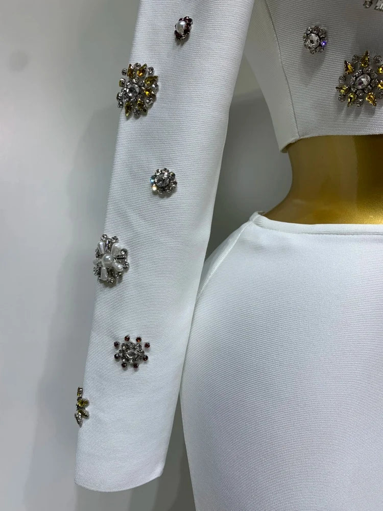 Two Piece Set Sparkly Pearl Diamond