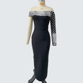 Sexy One Shoulder Crystal Diamonds Bodycon Party Dress