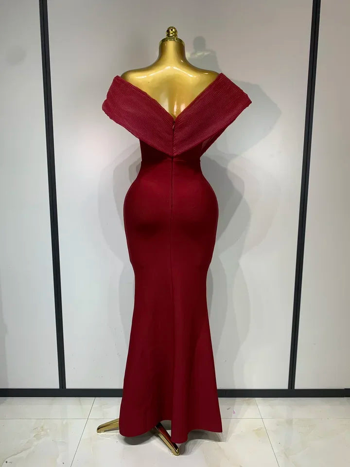 One Shoulder Sparkly Diamonds Long Dress