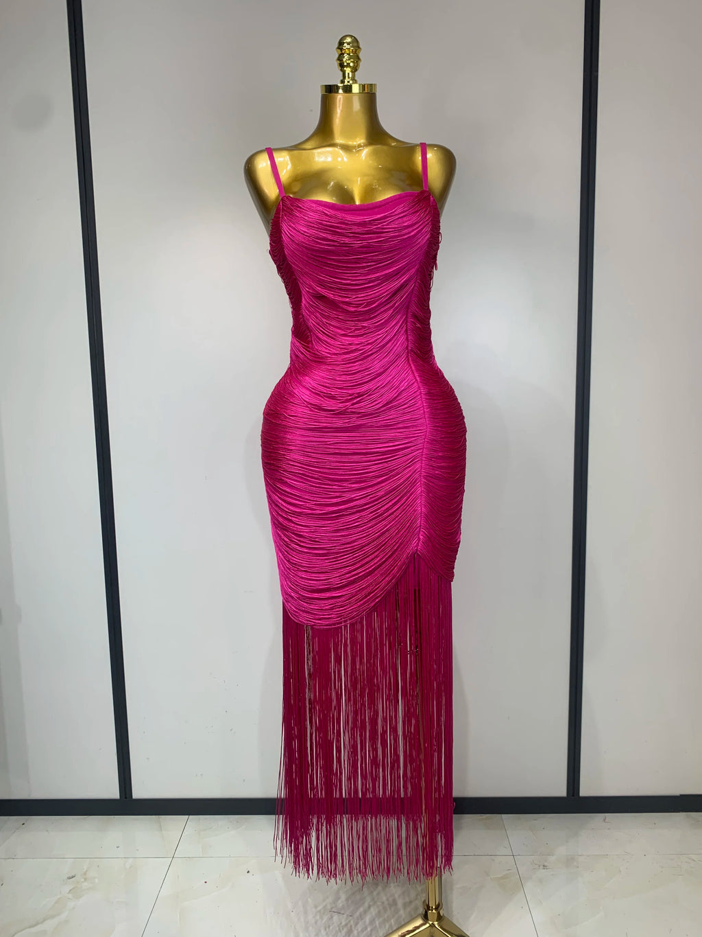 Backless Tassel Bandage Bodycon Dress
