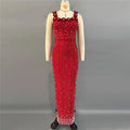 Pearls Embellished  Party Gown Fashion Square Collar Backless  Evening Dress