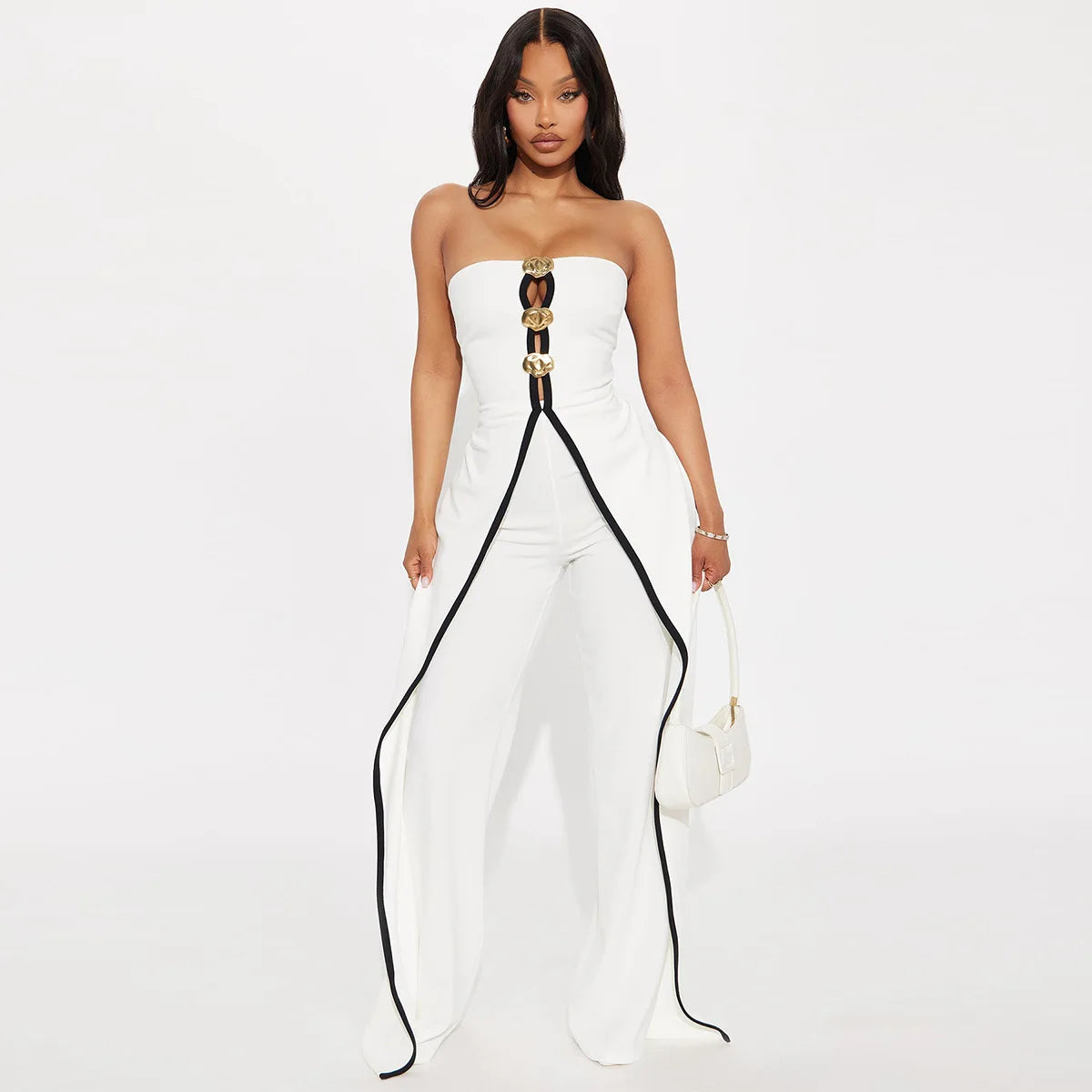 Elegant Summer Party Jumpsuit Strapless Two-Piece