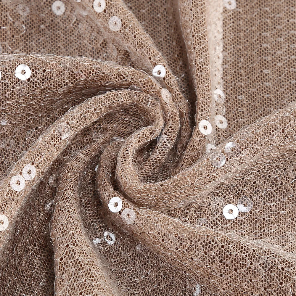 Luxury Illusion Mesh Sequin Evening Maxi Dress