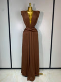 Deep V Neck Sleeveless Maxi Long Dress