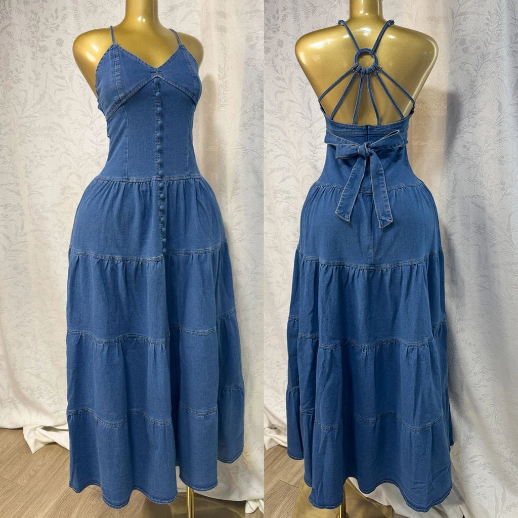 Elegant Jeans Long Dresses