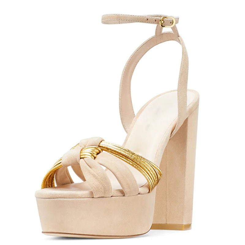 Open Toe High Chunky Heels