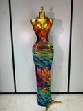Halter V Neck Backless Sparkly Rhinestones Mesh Dress