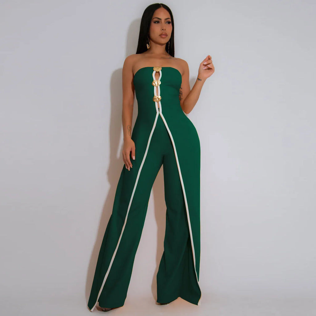 Elegant Summer Party Jumpsuit Strapless Two-Piece