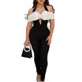 V-neck Backless Evening Dress Jumpsuit
