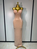 Women Strapless Sequin Bodycon Long Dress