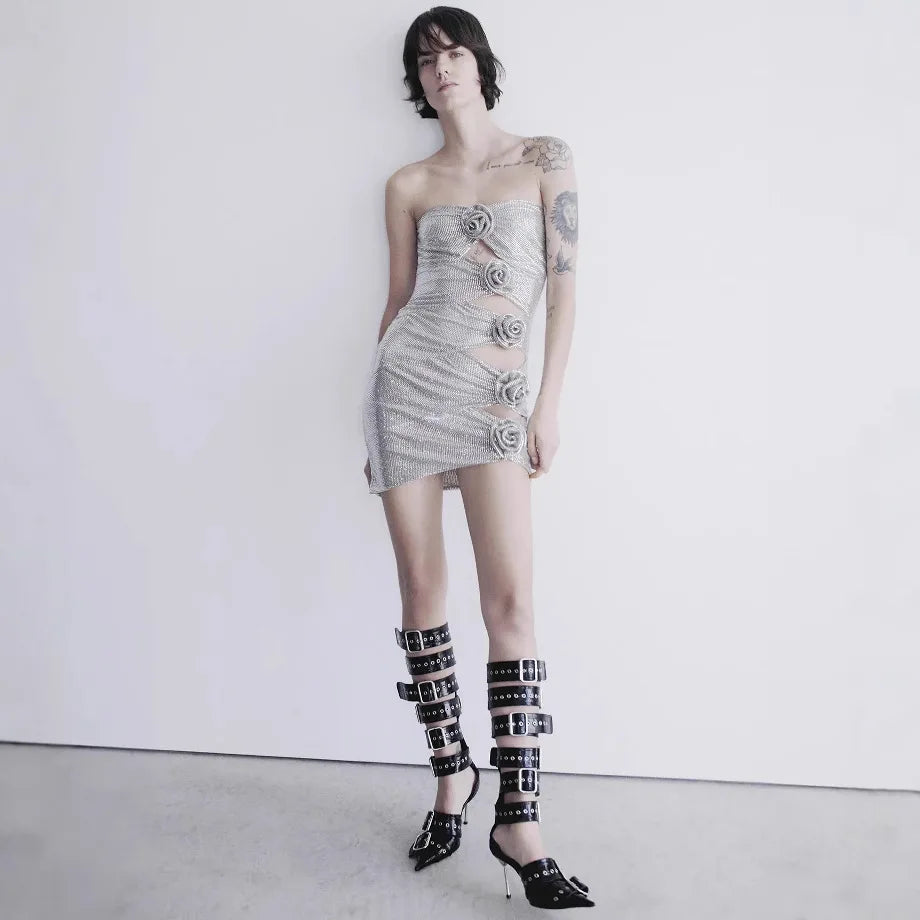 European American Cross-border Hot Item Strapless Dress