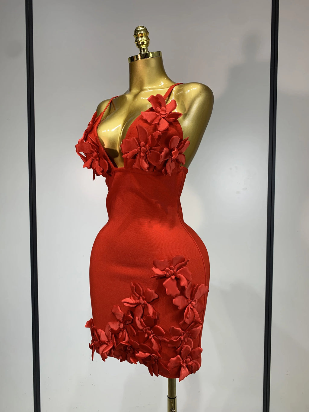 Floral Mini Bodycon Knitted Dress
