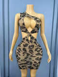 One Shoulder Designed Shining Black Dress