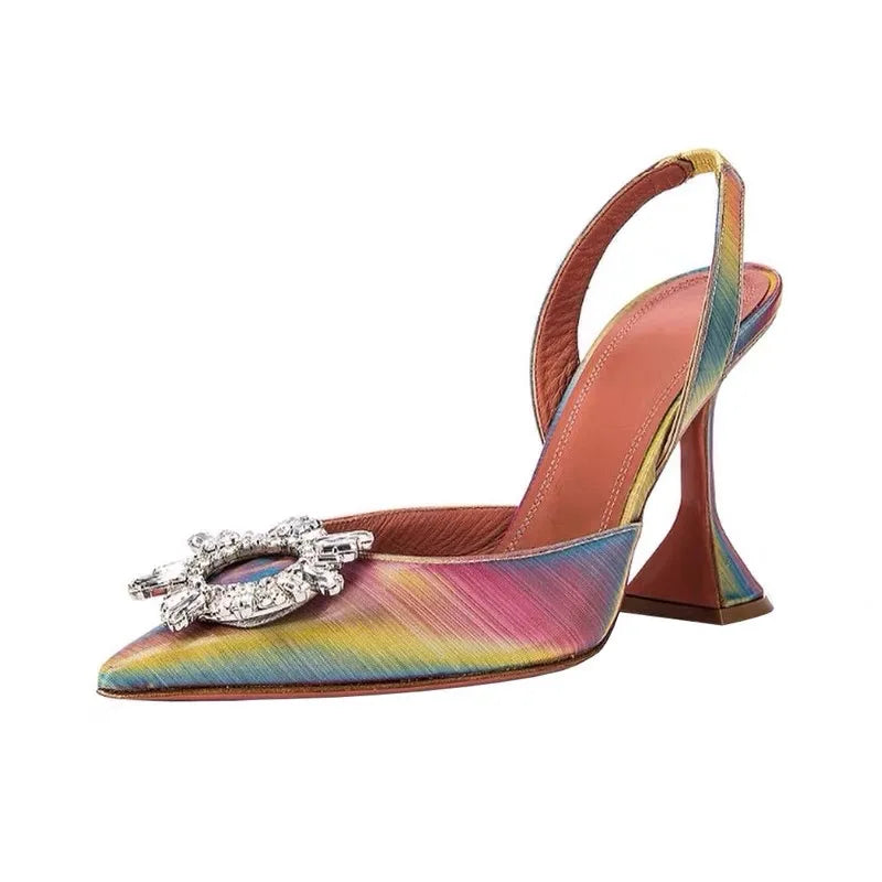 Luxury Rhinestone Kitten Slingback Heels