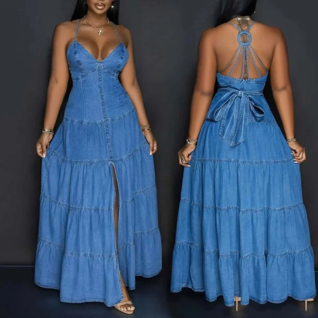 Elegant Jeans Long Dresses