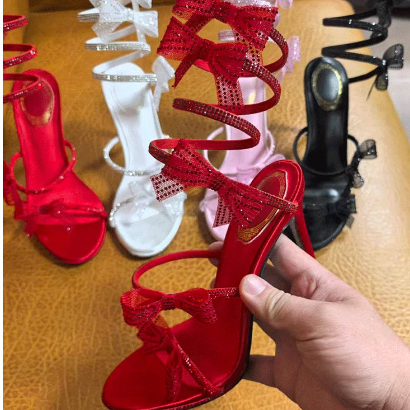 Ankle Snake Wrap Sandale Pour Femme Summer Heels