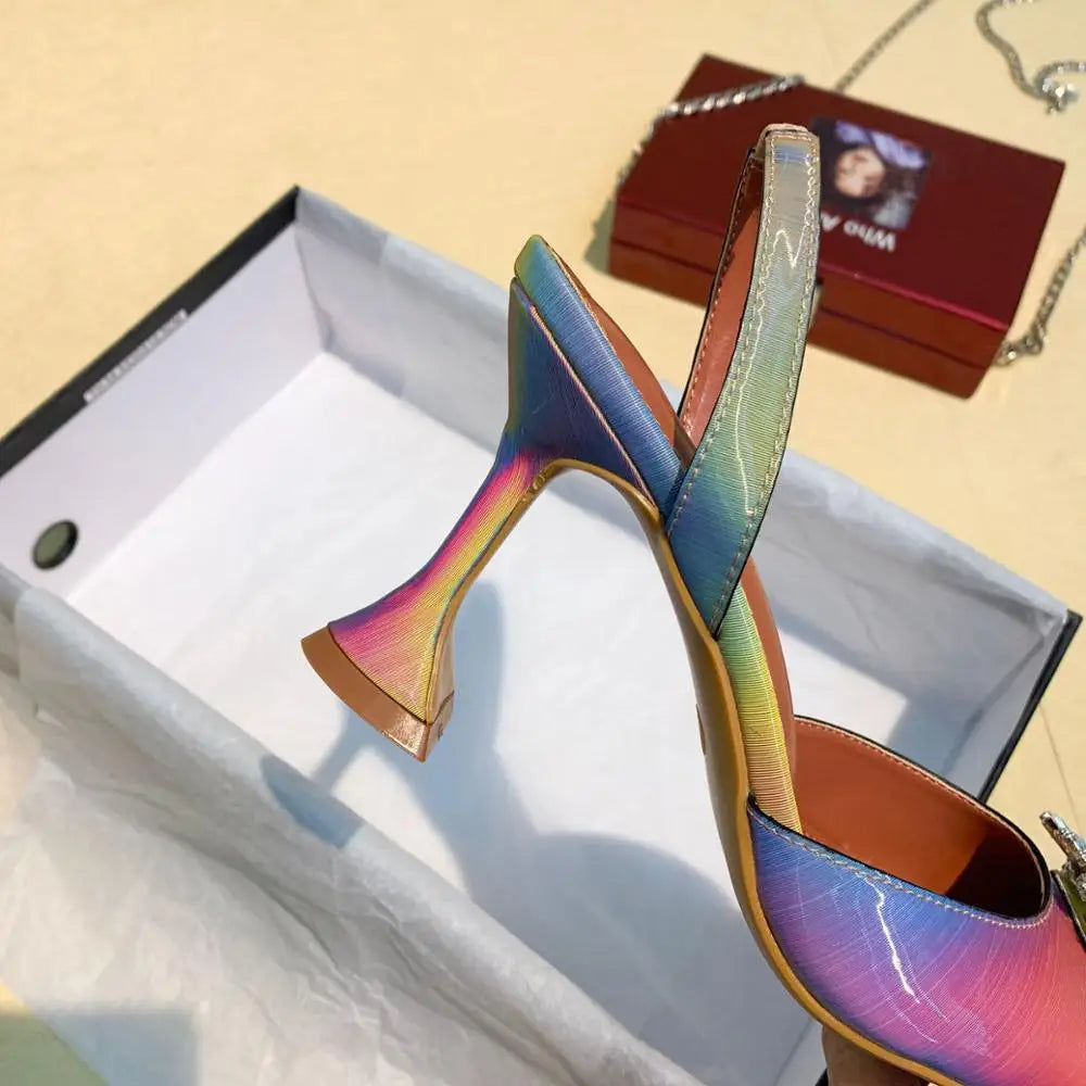 Luxury Rhinestone Kitten Slingback Heels