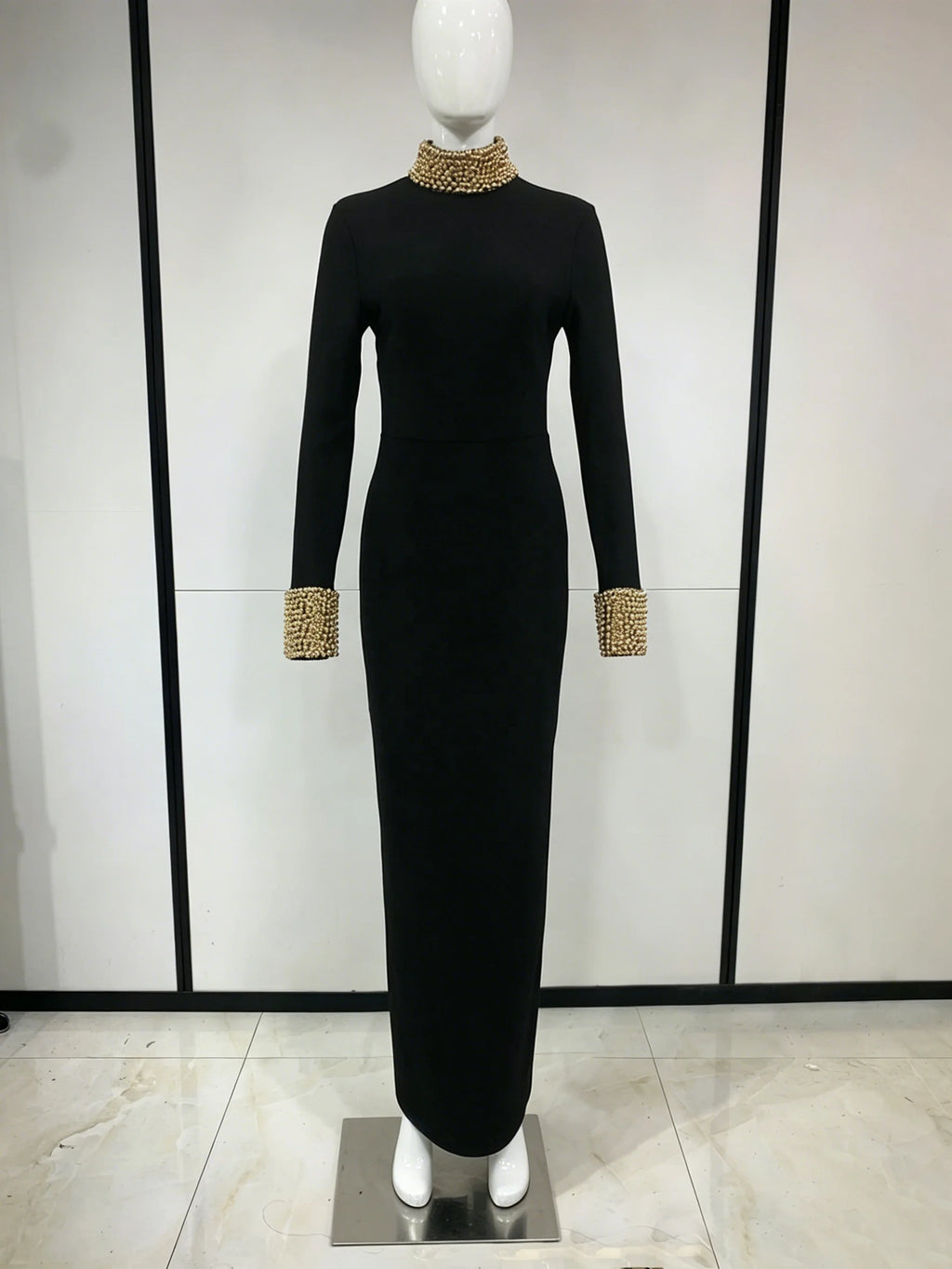Solid Color Backless Slim Fit Cashmere Maxi Dress