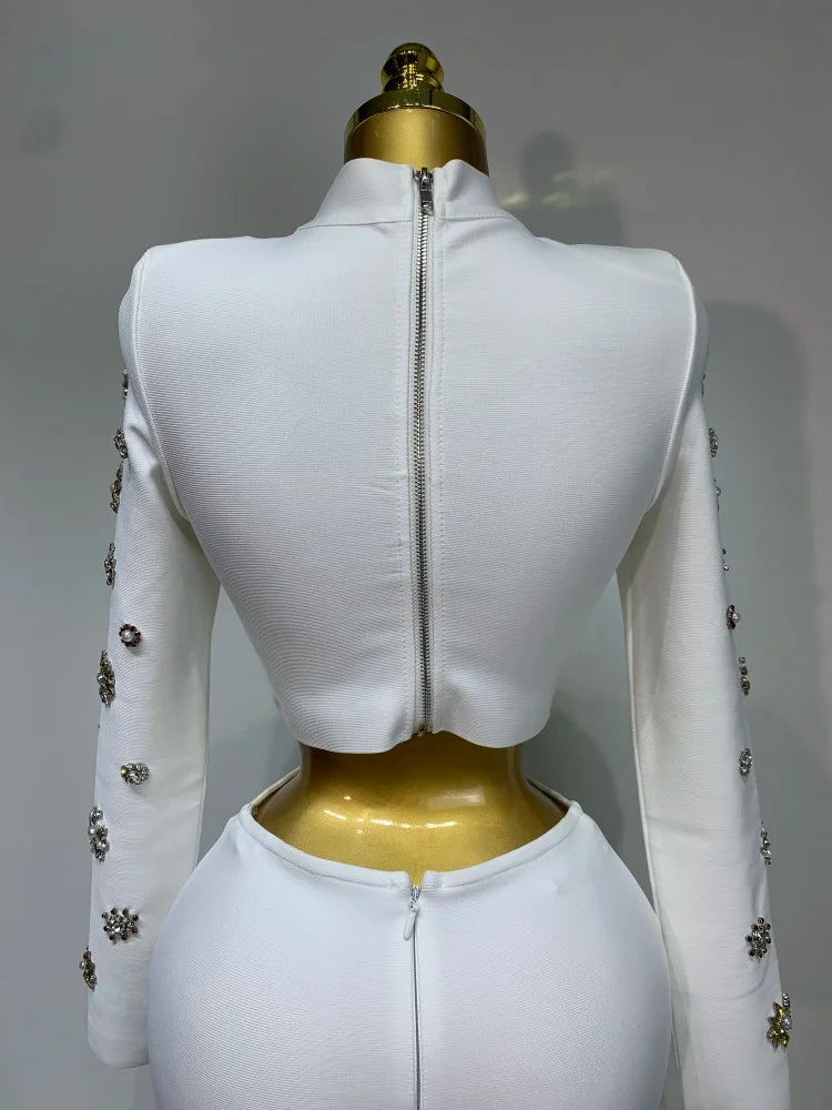 Two Piece Set Sparkly Pearl Diamond