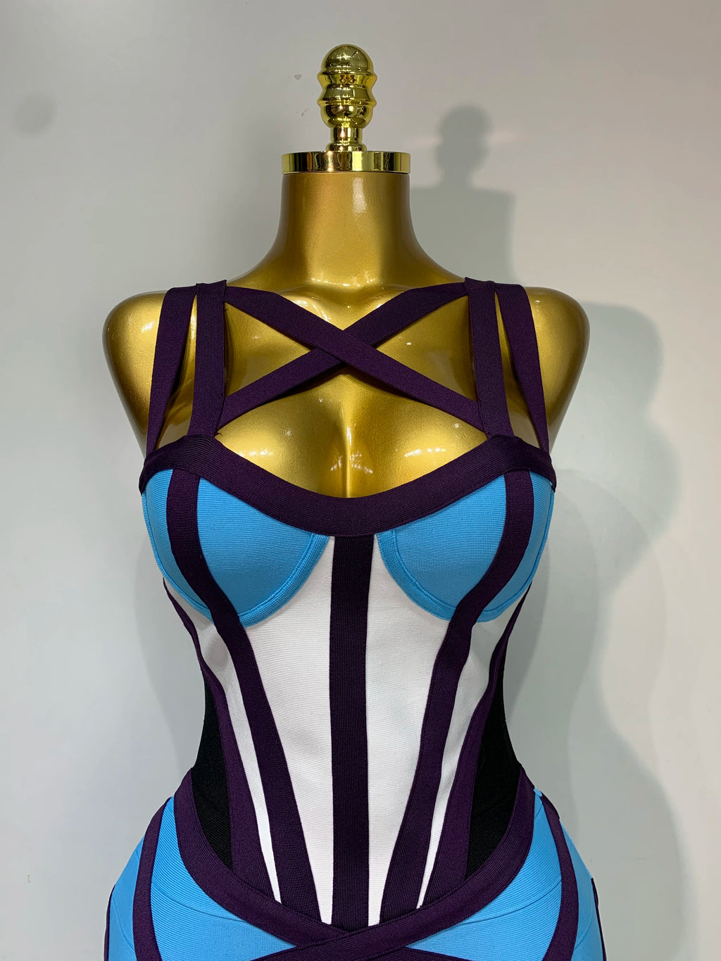 Sexy Bodycon Patchwork Mini Bandage Dress