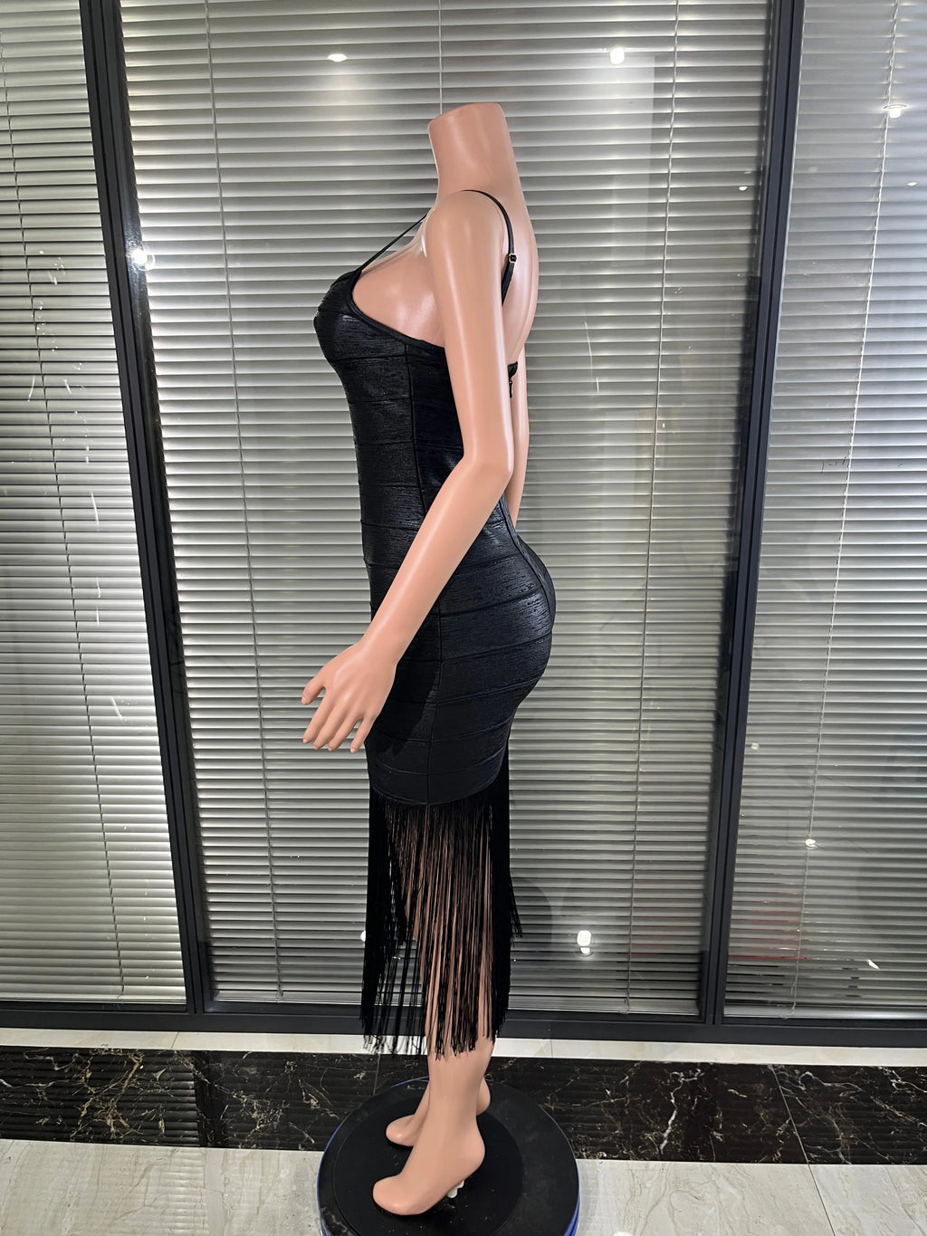 Sexy Black Shiny Bodycon Dress