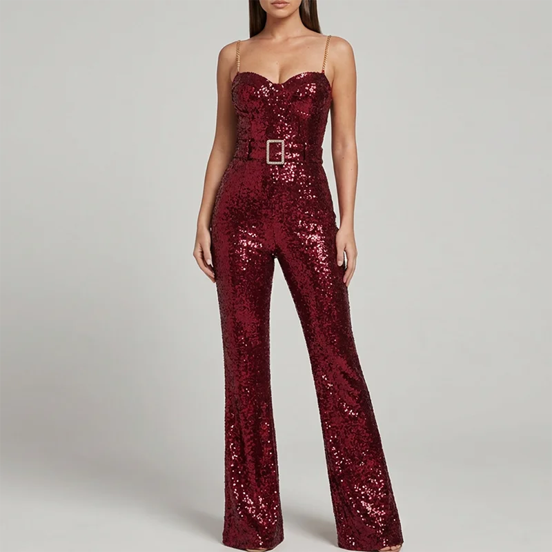 Sexy Off Shoulder High Waist Long Pants Jumpsuit