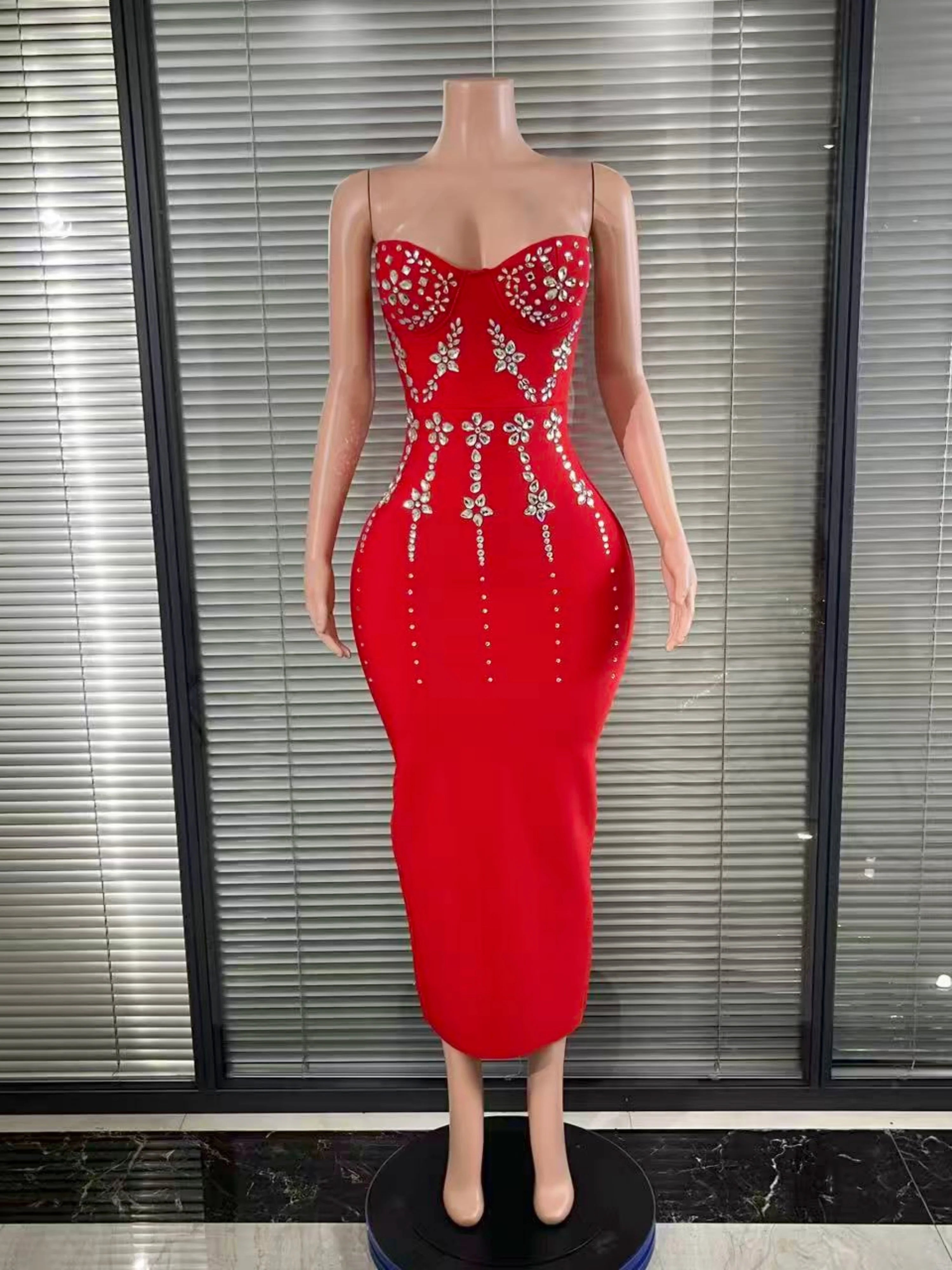 Shinning Diamond Bodycon Long Dress