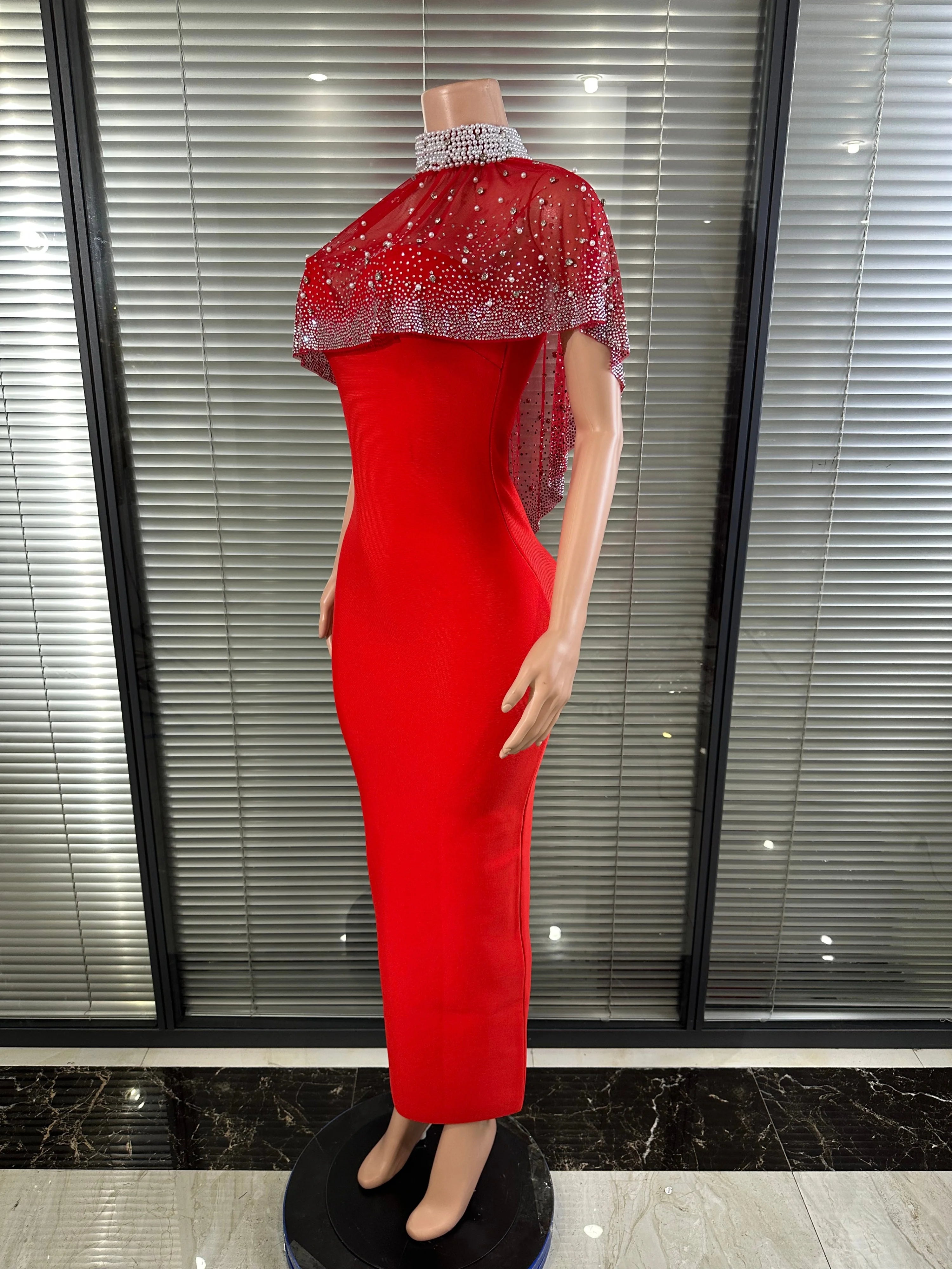 Glamorous Red Bandage Long Dress