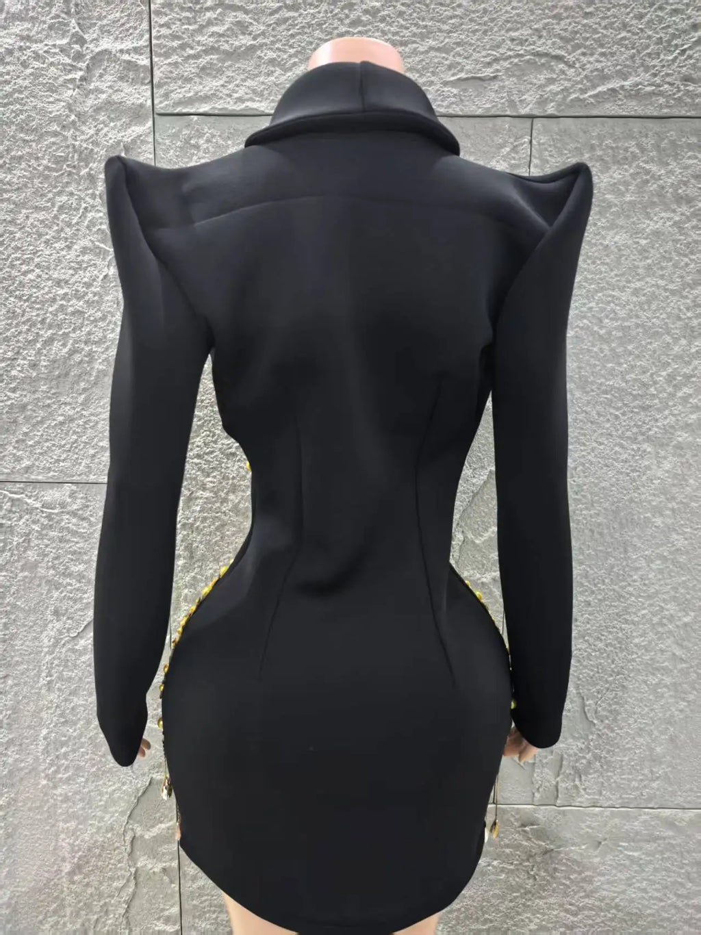 Long Sleeve Sexy Deep V-Neck Bodycon Blazer Dress