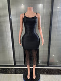 Sexy Black Shiny Bodycon Dress
