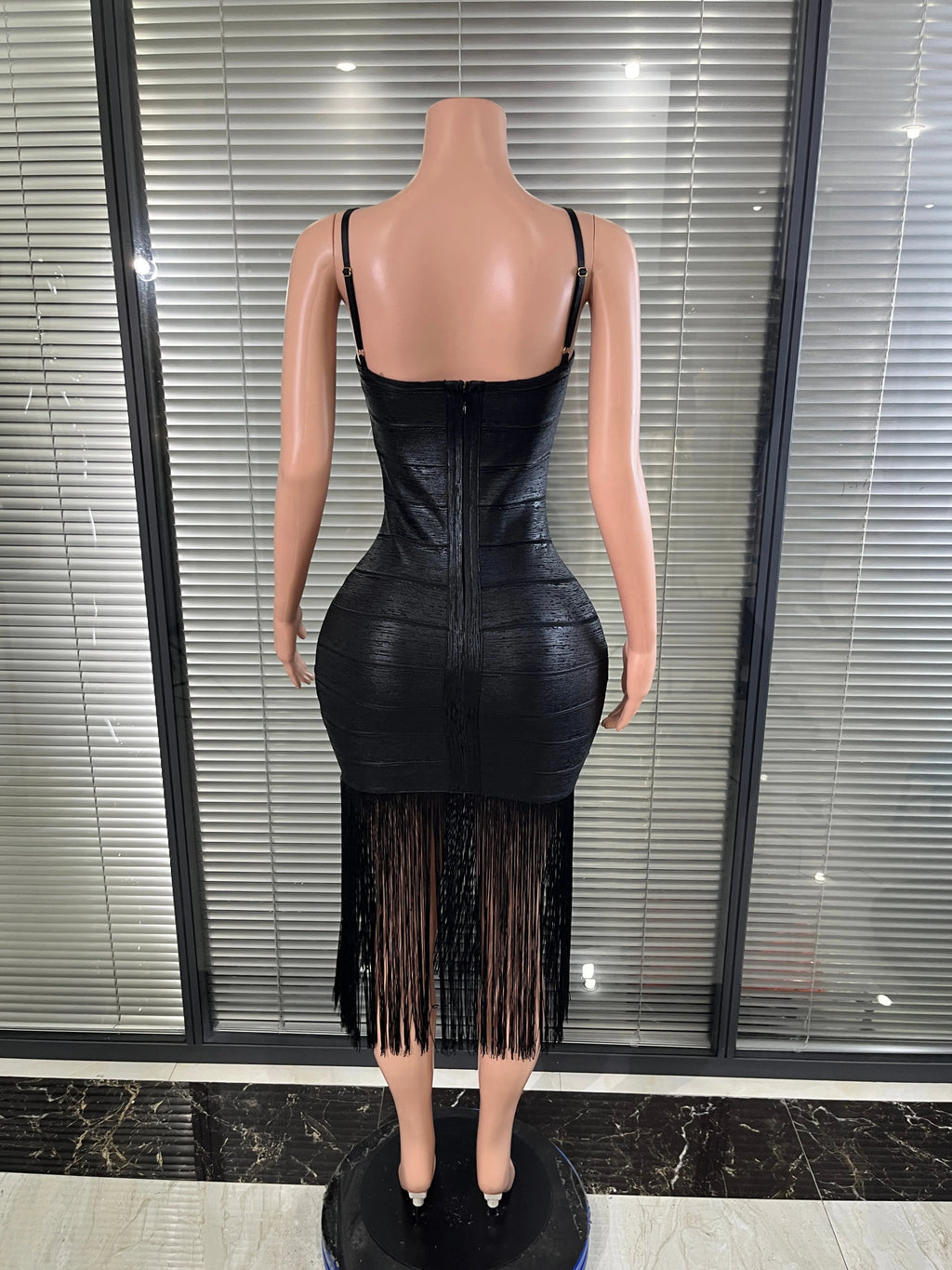 Sexy Black Shiny Bodycon Dress
