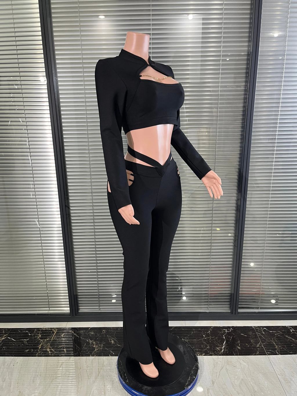 Two-Piece with Chain Fashion Cocktail Party Women's Set