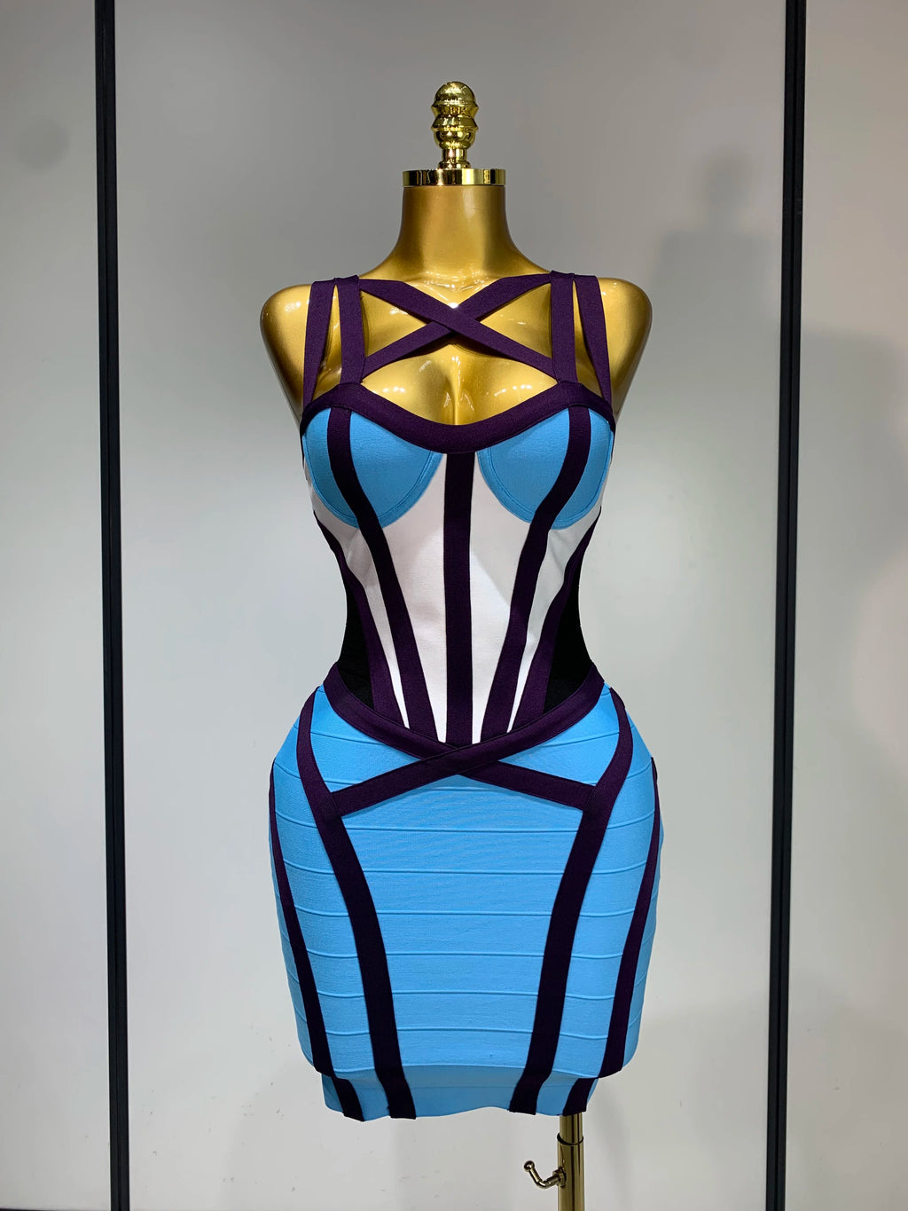 Sexy Bodycon Patchwork Mini Bandage Dress