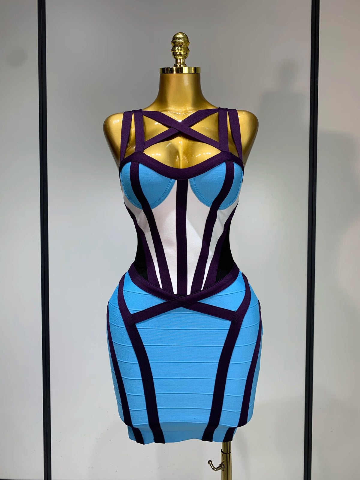 Sexy Bodycon Patchwork Mini Bandage Dress