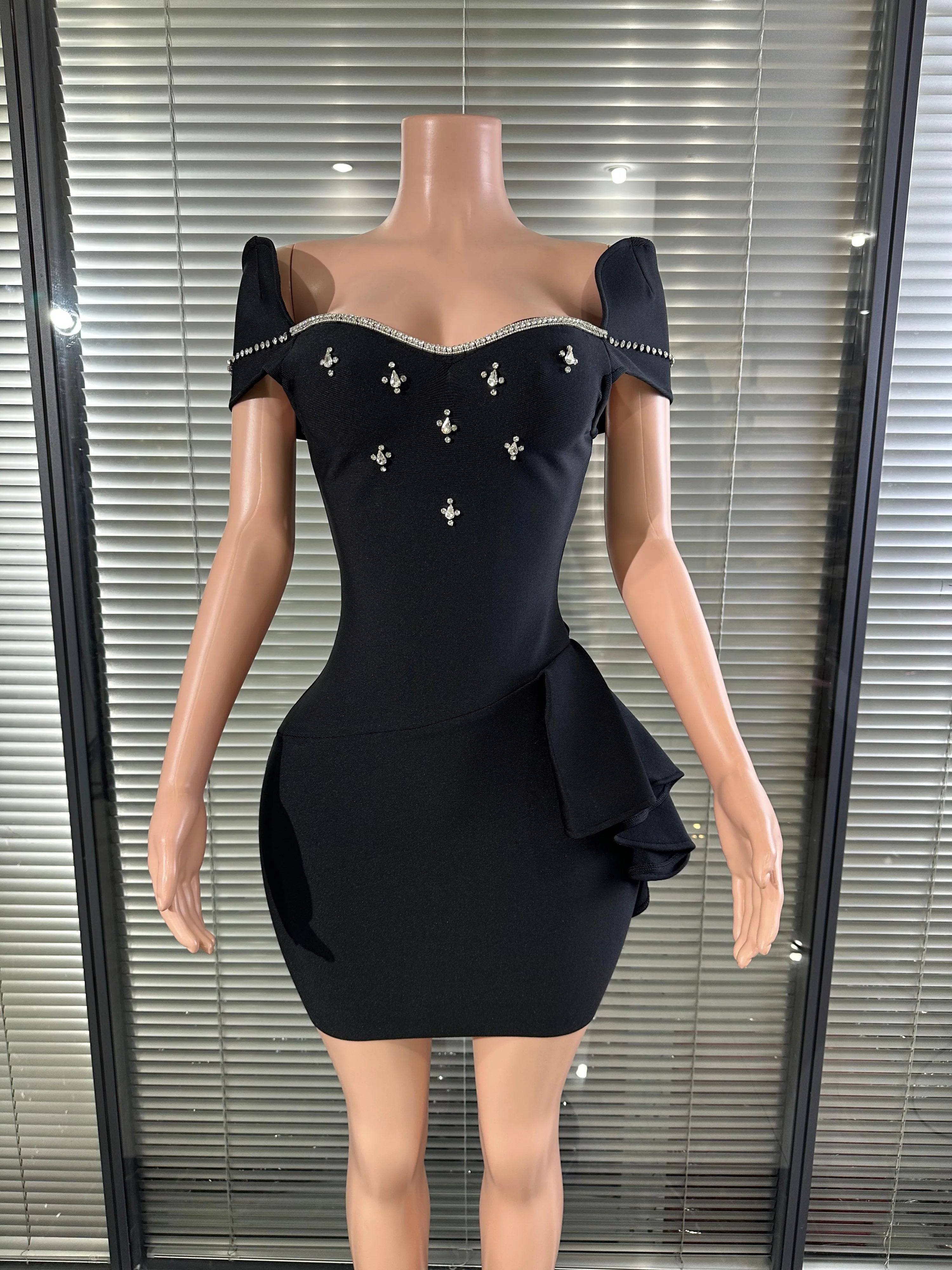 Women Crystal Embellished Mini Dress