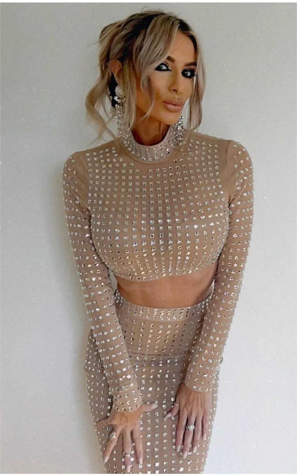 2 Pieces Bodycon Celebrate Nightclub Party Birthday Cocktail Dress