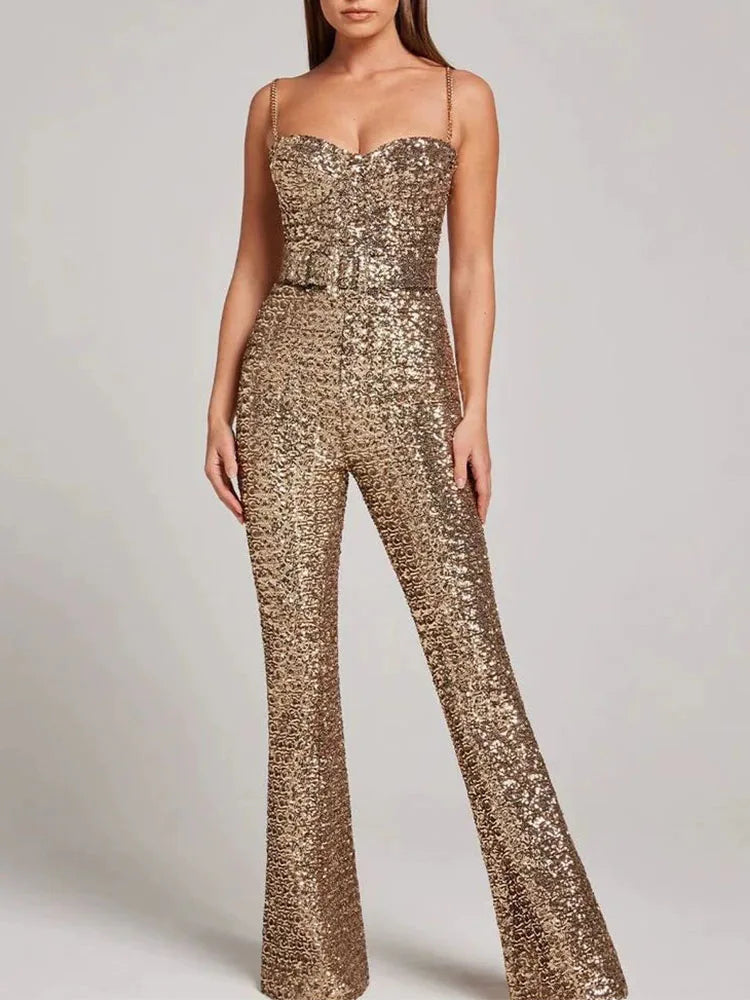 Sexy Off Shoulder High Waist Long Pants Jumpsuit