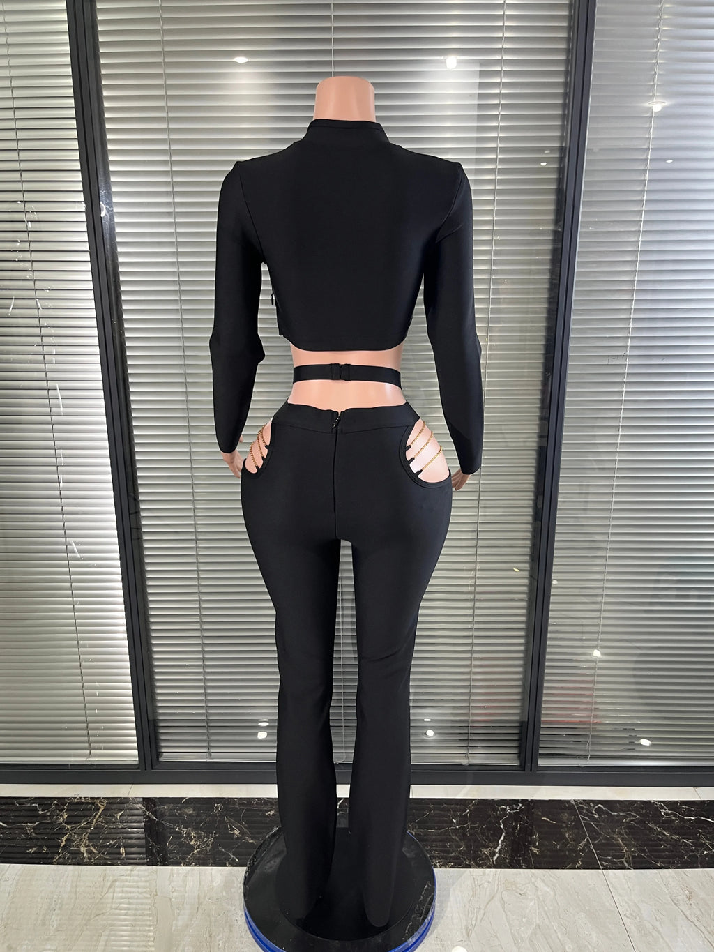 Two-Piece with Chain Fashion Cocktail Party Women's Set