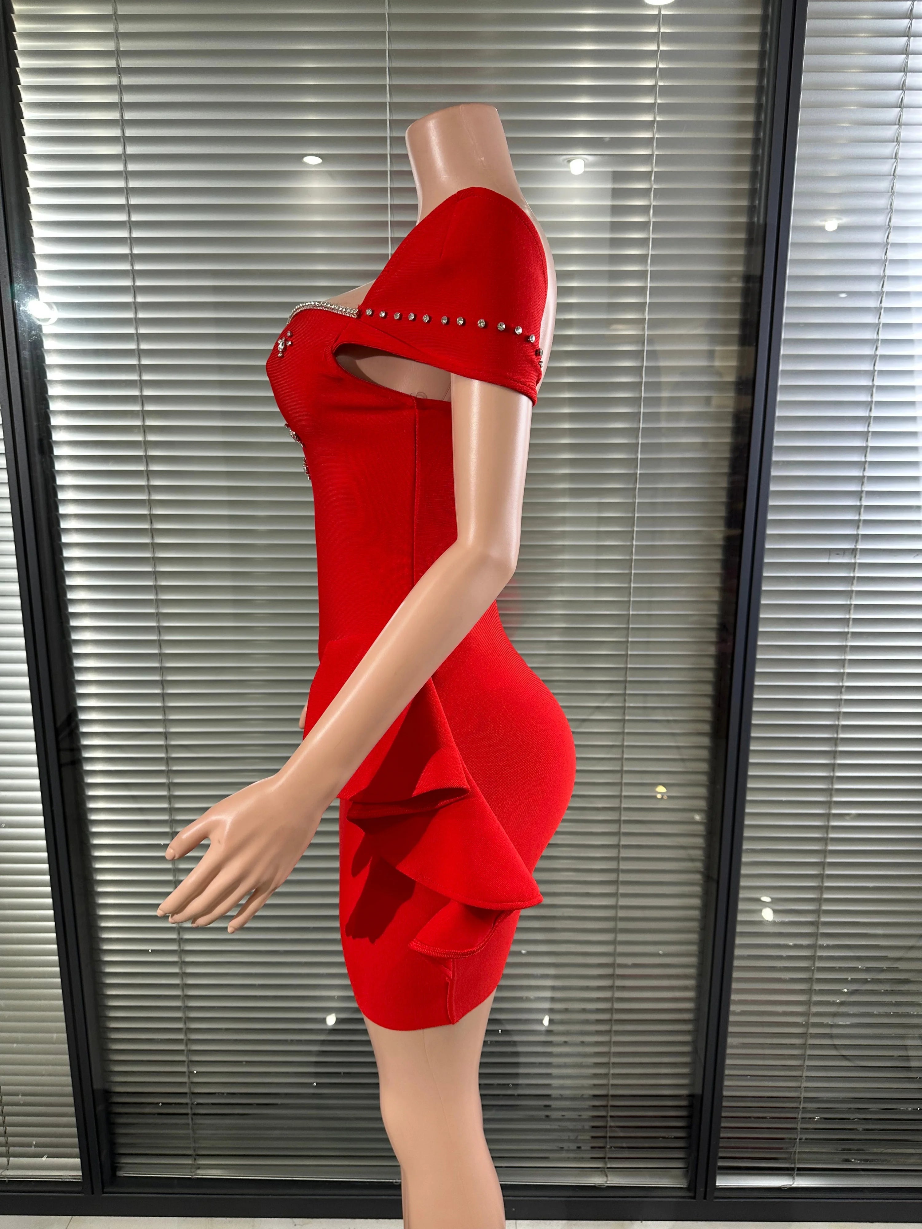 Women Crystal Embellished Mini Dress