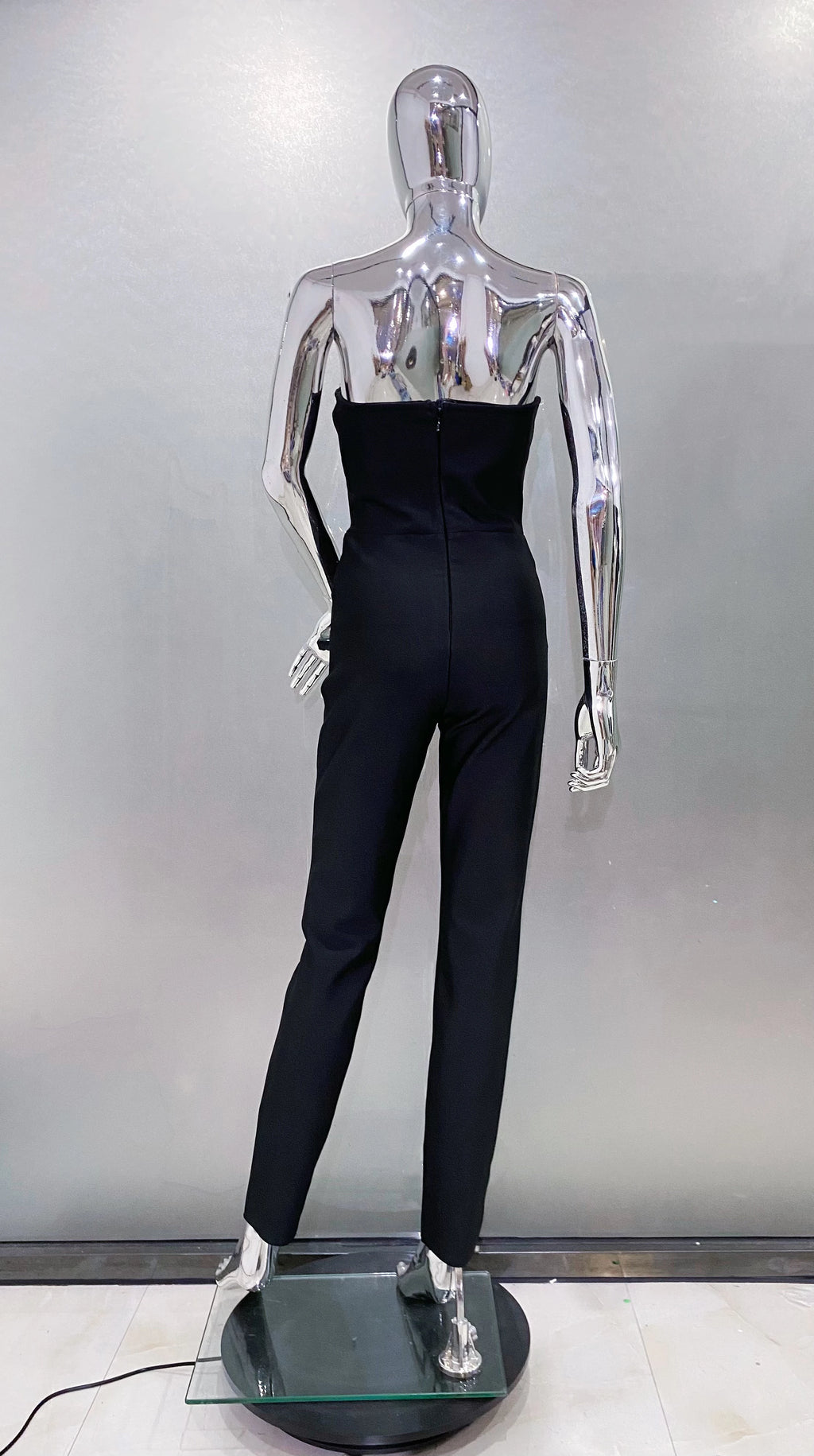 Strapless Shinning Crystal Bodycon  Jumpsuit