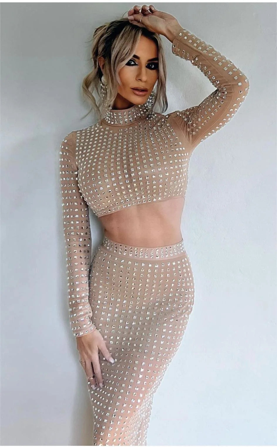 2 Pieces Bodycon Celebrate Nightclub Party Birthday Cocktail Dress