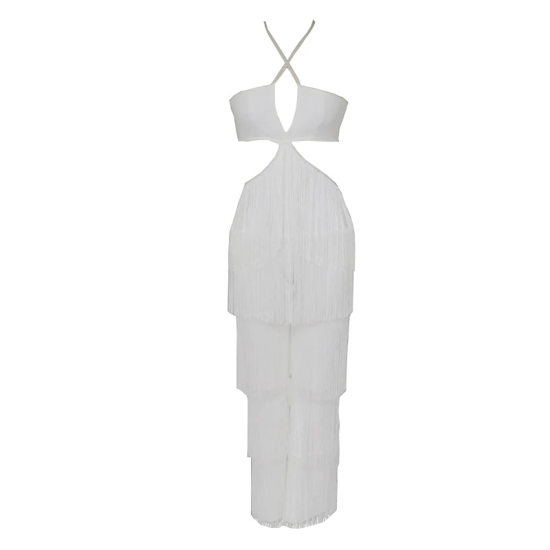 Sexy Tassel Halter Bandage Jumpsuits