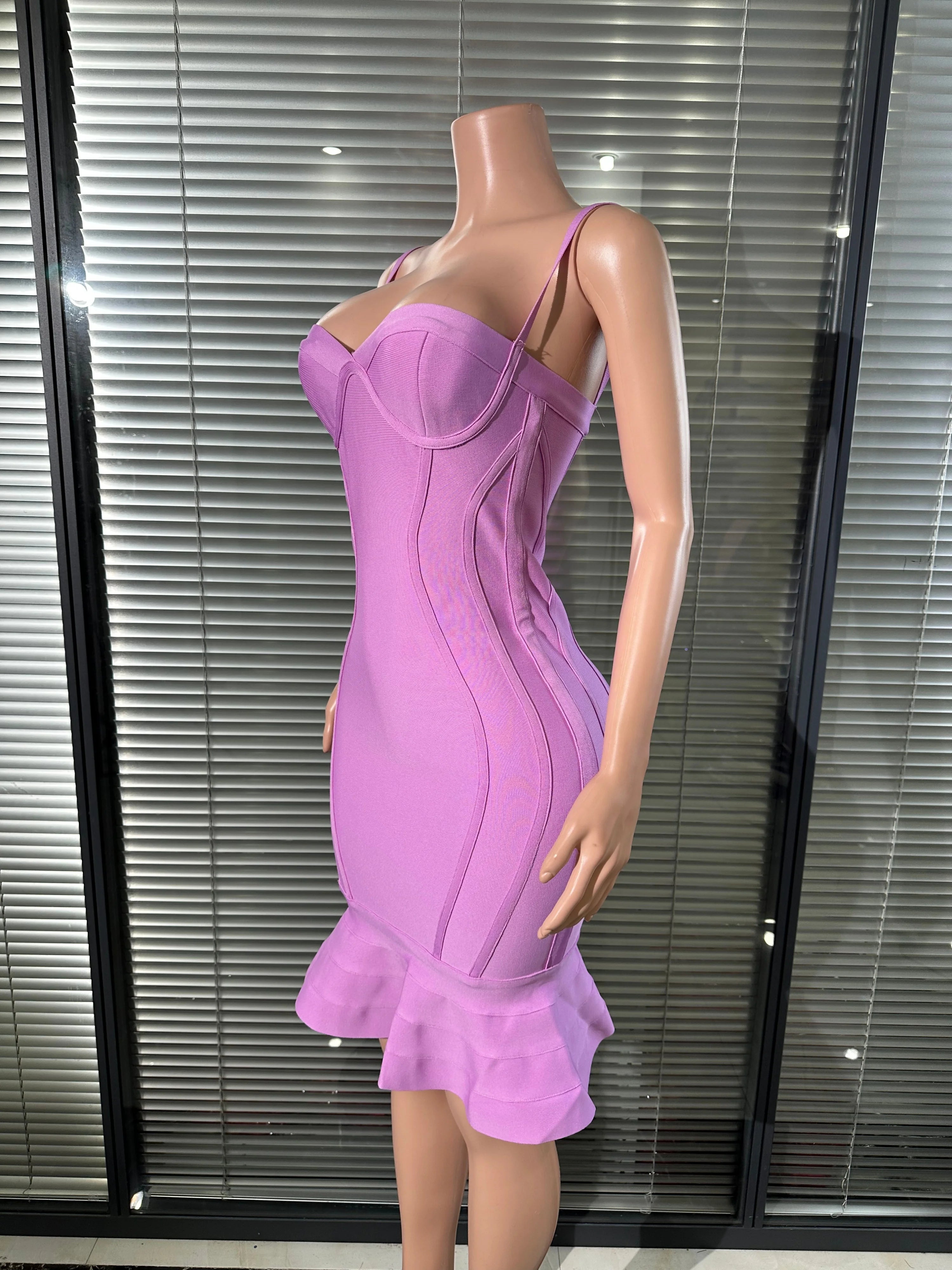 Elegant Mermaid Ruffle Mini Dress