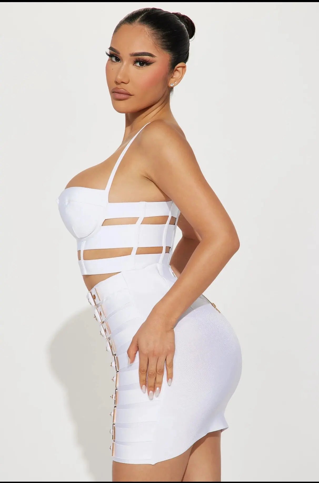 Sexy Tops Belt Pencil Skirts Set Nightclub Party  Women's Set
