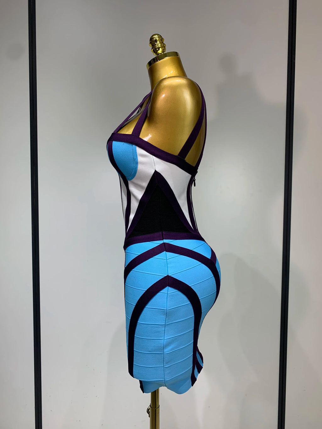 Sexy Bodycon Patchwork Mini Bandage Dress